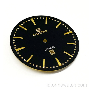 Dial jam tangan enamel sederhana dengan indeks logam